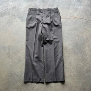 Vintage 70s80s Mens Gray Pinstripe Pleated DressPants Trousers W34 L31 Talon Zip